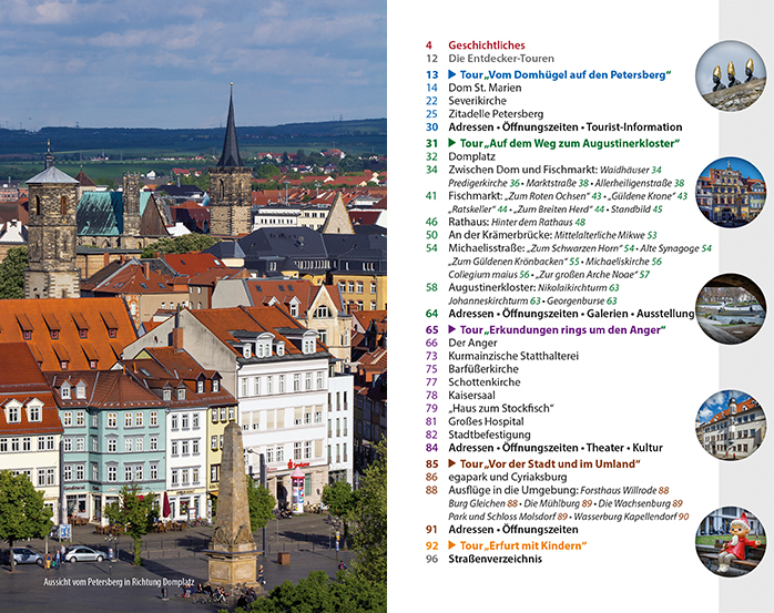 Eine Seite aus dem Stadtführer Erfurt