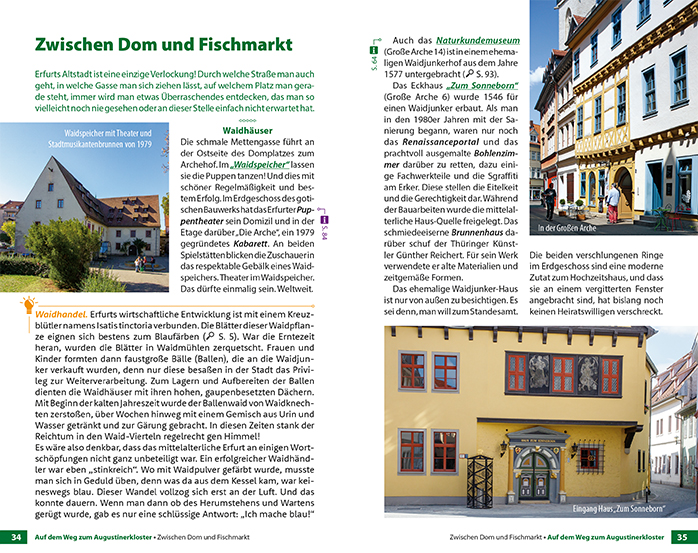 Eine Seite aus dem Stadtführer Erfurt
