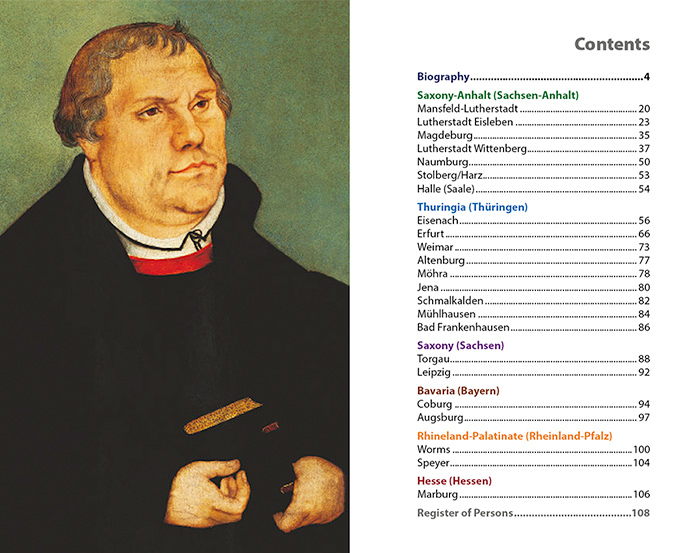 Eine Seite aus dem Reiseführer Discover Martin Luther Travel Guide