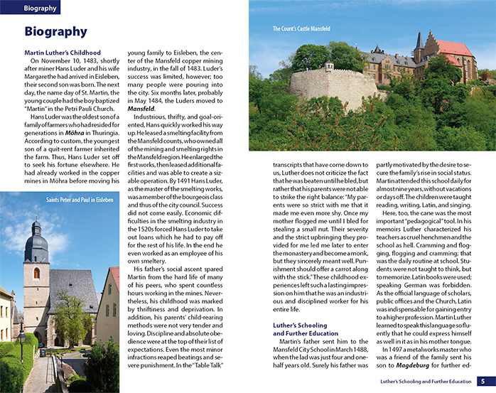 Eine Seite aus dem Reiseführer Discover Martin Luther Travel Guide