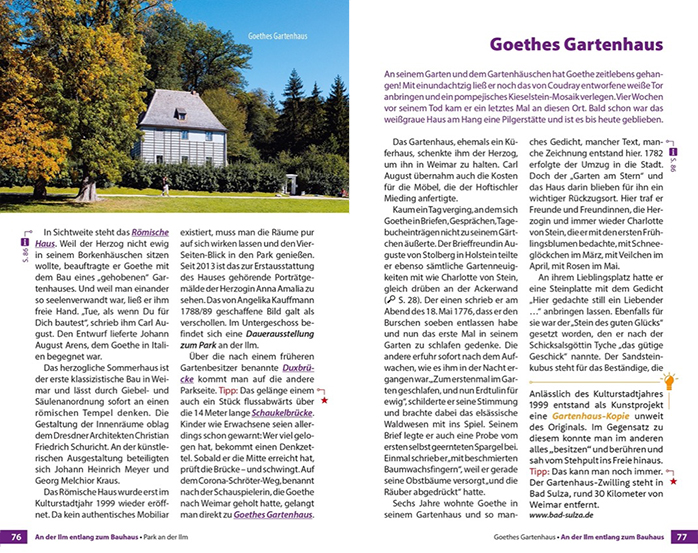 Eine Seite aus dem Reiseführer "Weimar - Der Stadtführer"
