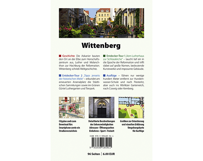 Die Rückseite des Stadtführers Wittenberg