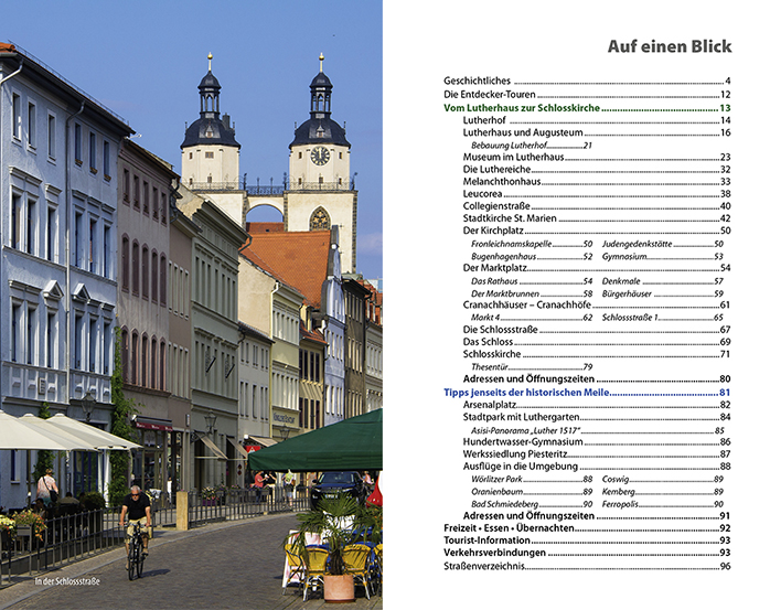 Eine Seite aus dem Stadtführer Wittenberg
